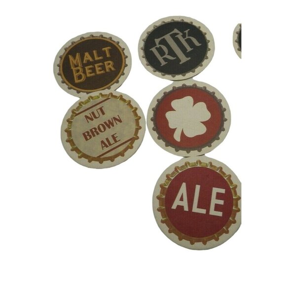 Mixed Lot 10 Beer Coasters Labels Nur Brown Ale Shamrock RTK Stout Malt - Picture 4 of 4